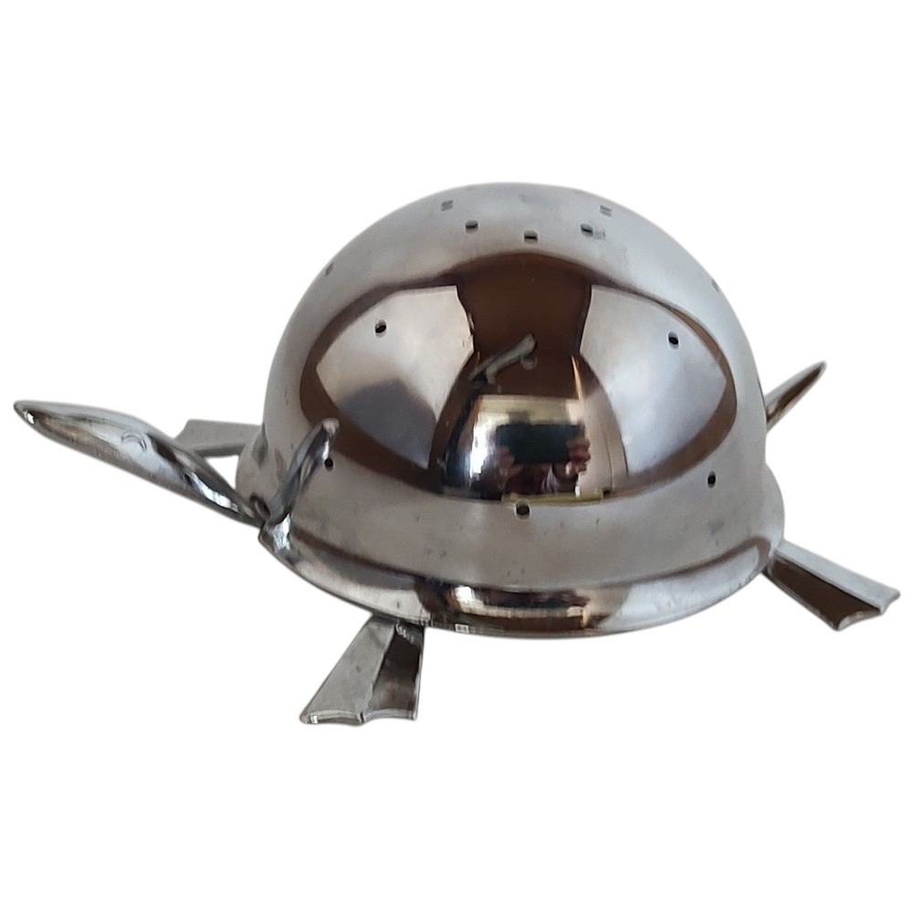 Irvinware Mock Turtle Toothpick Holder Chrome Mid Century Modern Made in‎ USA